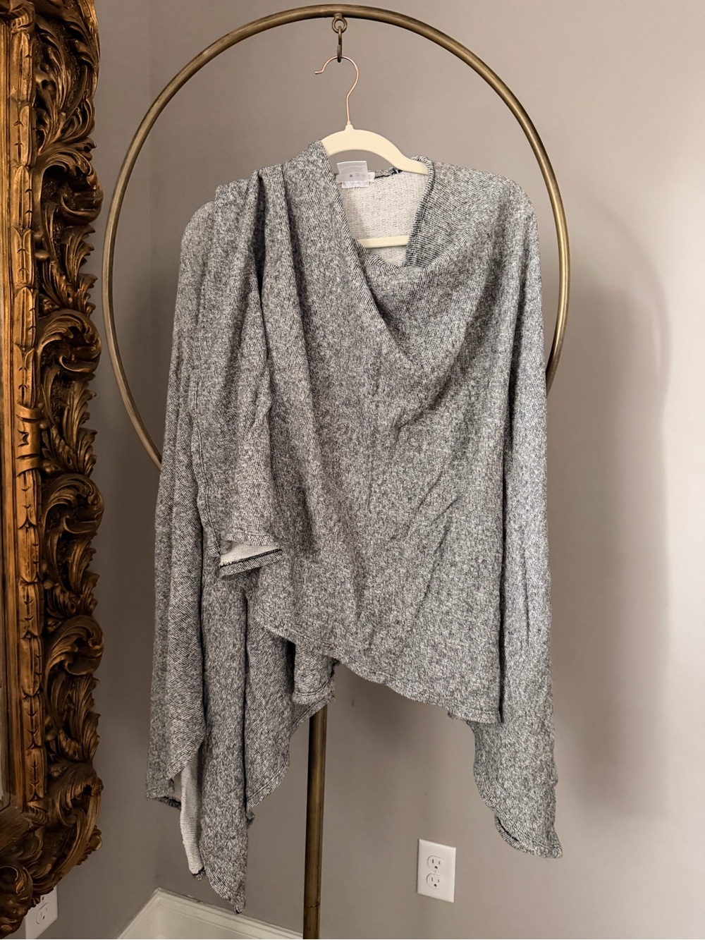 Ingrid & Isabel Heather Gray Draped Knit Poncho